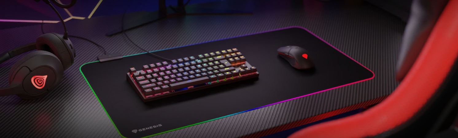 Genesis Boron 500 XXL RGB Logo backlit mouse pad for avid gamers